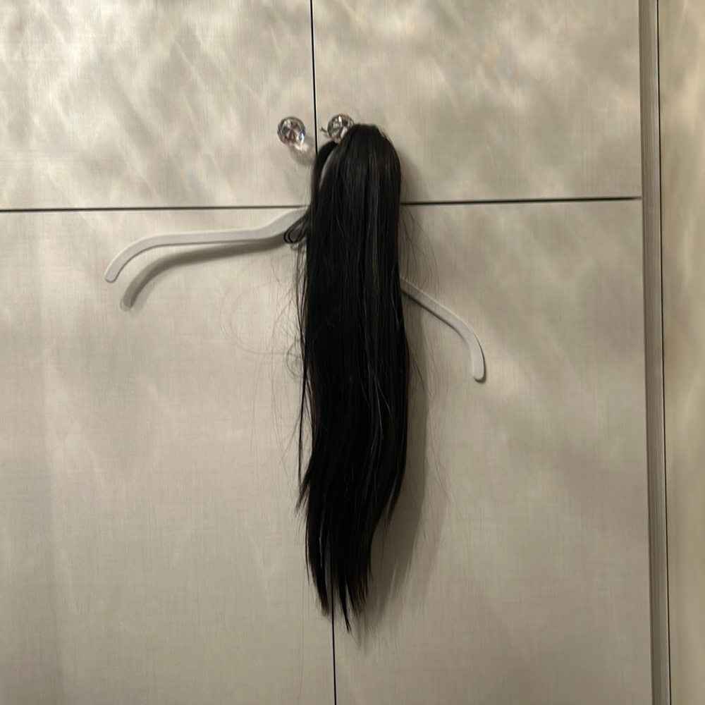 Dark Brown Claw Clip Straight Ponytail Synthetic